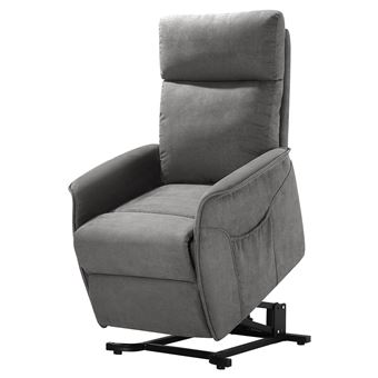 Fauteuil Relax et Releveur Electrique Tissu Gris - LISSONE - ALTOBUY - 1