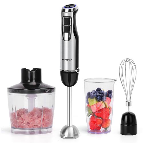 Mixeur plongeant inox Aigostar Buckle Mini hachoir Fouet Bol