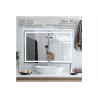 MIQU Miroir Salle de Bain LED 80x60cm/600x800mm avec éclairage Blanc  Chaud/Blanc Froid à intensité Variable Miroir Lumineux Mural avec Prise &  Anti-buée/pour Cabine de Douche,Chambre à Coucher : : Cuisine et  Maison