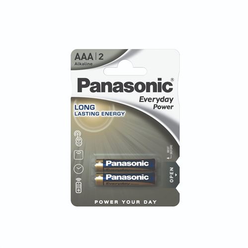 PANASONIC Blister de 2 Piles Alcalines Everyday Power SILVER Batterie AAA 1,5V
