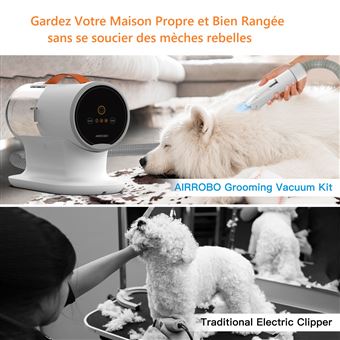 Dépilateur d’animaux électriques pour animaux de compagnie, aspirateur à  fourrure Kit de toilettage professionnel pour cadeau de chien