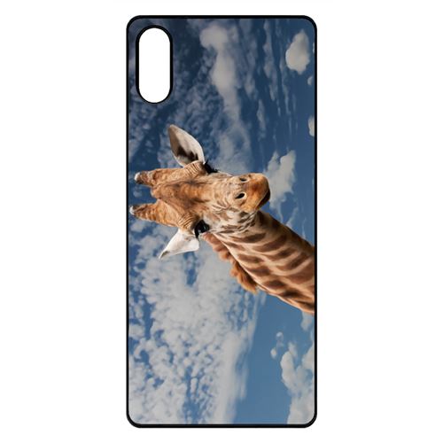 Coque My-Kase pour Xperia L3 - tete de giraffe mimi - Plastique Noir