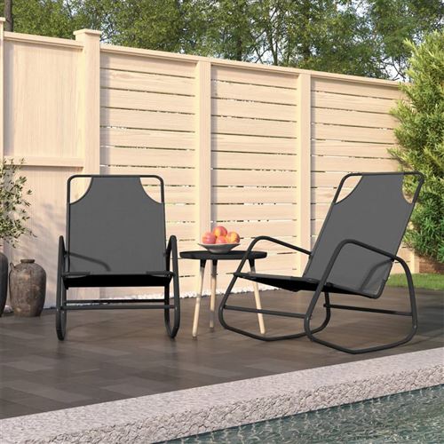 VIDAXL - Chaise longue à bascule - Set de 2 - Gris - Image 2
