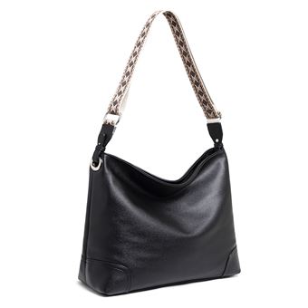 Sac fourre-tout femme grande capacité en toile noir - 1