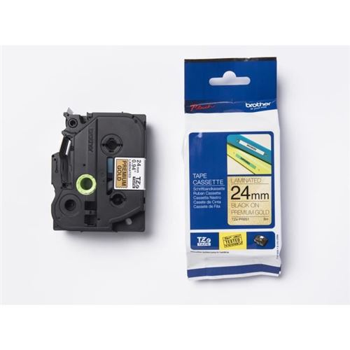 Ruban-TZEPR851-24mm Noir sur fond Or Premium-Qt 1 BROTHER