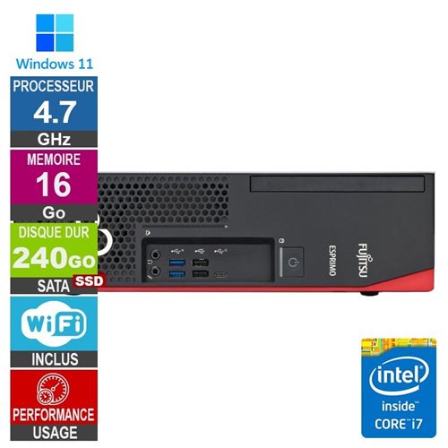 Fujitsu D738/E94+ Dtl i7-9700 4.70Ghz 16Go/240Go SSD WiFi W11