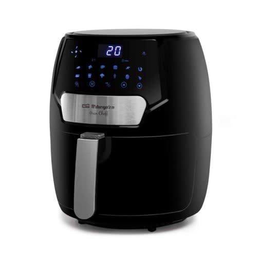 Orbegozo FDR 65 - Freidora de aire, 4 Litros, Termostato Ajustable, Temporizador, 12 Programas Preconfigurados, Cubeta Extraíble, Libre de Bpa y Pfoa, 1500 W, Negro