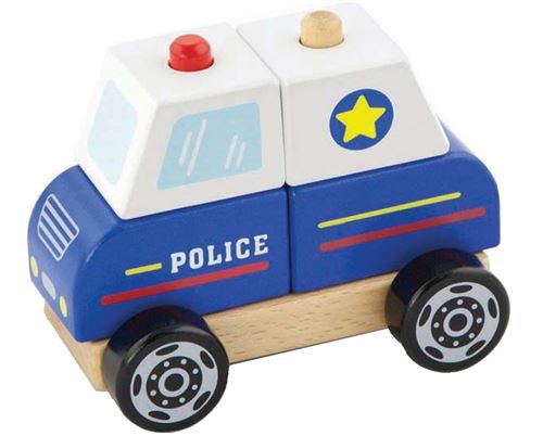Viga Toys voiture de police empilable 13 cm bleu