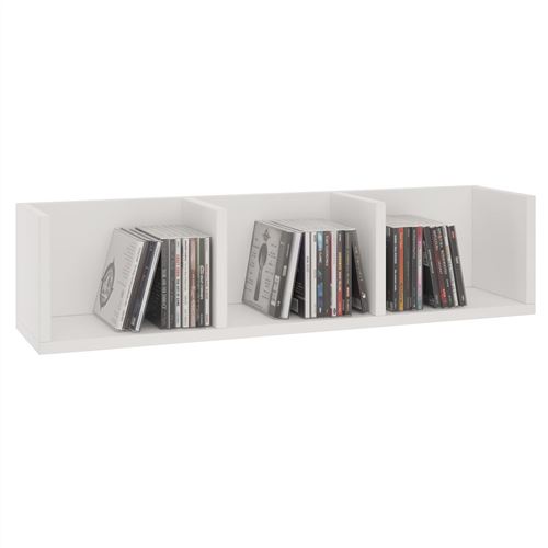Etagere Murale Nello Meuble De Rangement Pour Cd Et Dvd Ou Decoration Avec 3 Compartiments Ouverts En Melamine