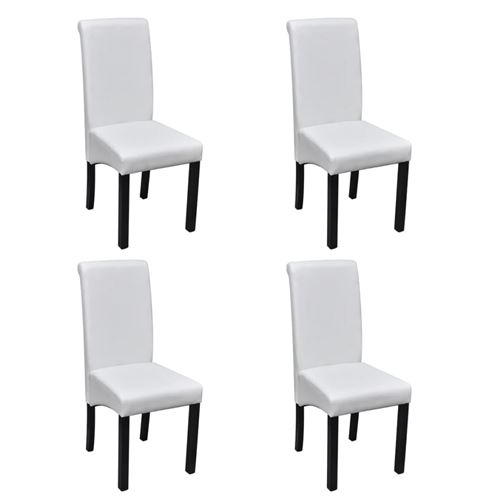 vidaXL Chaise de salle à manger 4 pcs Cuir synthétique Blanc