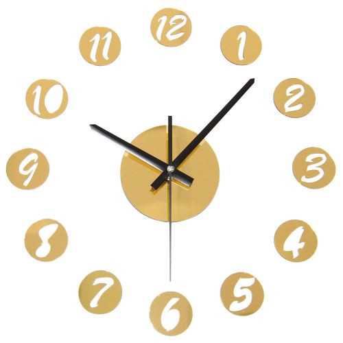 Horloge murale Nombres Ronds Argentés