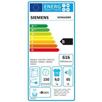 Siemens iQ500 iSensoric WT45G429FF - Sèche-linge - largeur : 59.8 cm - profondeur : 65.2 cm - hauteur : 84.2 cm - chargement frontal - blanc