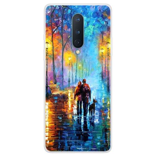 Coque en TPU impression de motifs souple couples dans la rue pour votre OnePlus 8