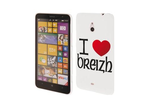 Coque blanche coeur rouge I Love Breizh Nokia Lumia 1320
