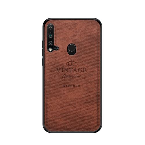 Coque en TPU + PU marron pour votre Huawei Nova 5i/P20 lite (2019)