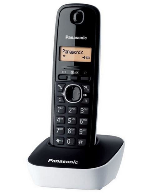 Panasonic Kx-Tg1611Frw - Téléphone Sans Fil Avec Id D'Appelant - Dectgap - (Conférence) À Trois Capacité D'Appel - Blanc