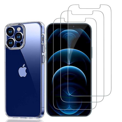 iPomcase Coque + Verre Trempé (Lot de 3) pour iPhone 12 Pro Max (6,7)