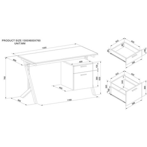 Bureau Informatique Roulant Aspect Bois De Chene Achat Prix