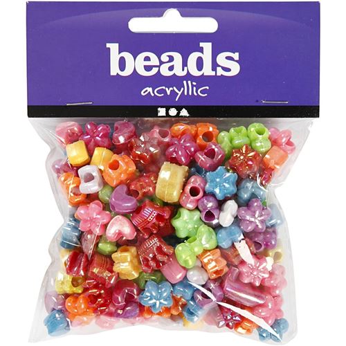 Creotime perles 190 pièces acrylique multicolore
