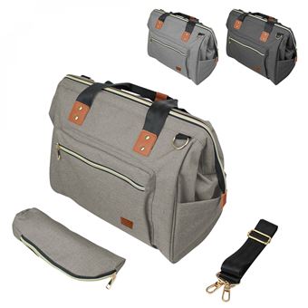 Sac A Langer Multifonction Pour Bebe 12 Poches Avec Trousse Isotherme 47 X 30 X 18 5 Cm Beige Sacs A Langer Achat Prix Fnac