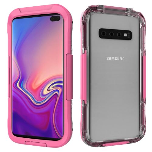 Coque en TPU 10m étanche à l'eau, la saleté, poussière et neige rose pour votre Samsung Galaxy S10