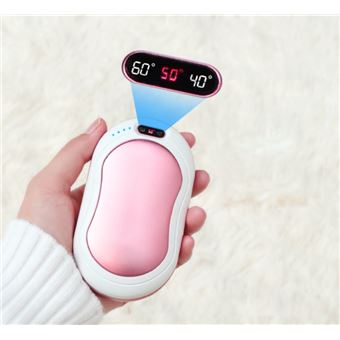 Chauffe-mains Rechargeable 5200 MAh - 3 Températures, Powerbank, Pour Hiver, Camping, Randonnée