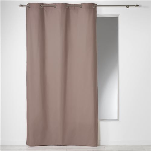 Rideau a oeillets 140 x 240 cm coton uni panama Noisette