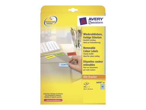 Avery L6039 - étiquettes - 960 unités