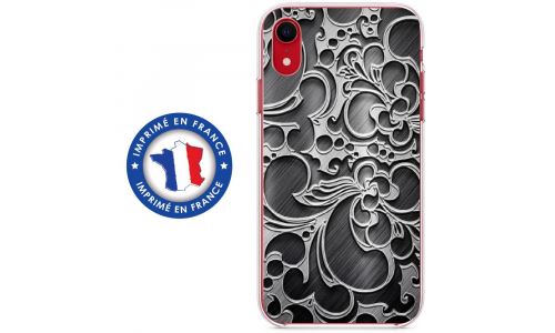 Coque souple pour Apple iPhone XR avec impression Motifs arabesque noir