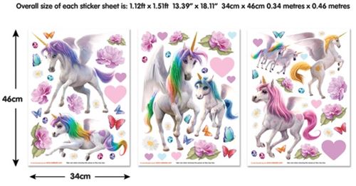 71 Stickers Licornes magiques Walltastic