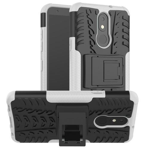 Coque en TPU hybride antidérapant avec béquille blanc pour votre LG K30 (2019)