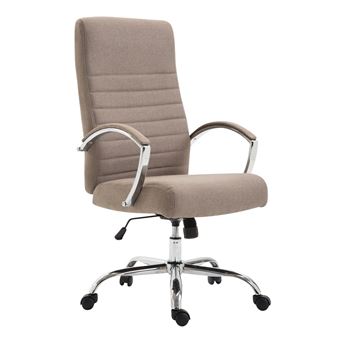 Chaise De Bureau Valais En Tissu Avec Pietement Chrome Couleur Taupe Achat Prix Fnac