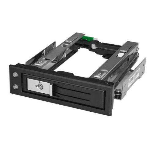 startech 5.25 to 3.5 hard drive hot swap bay for 3.5in sata/sas trayless noir