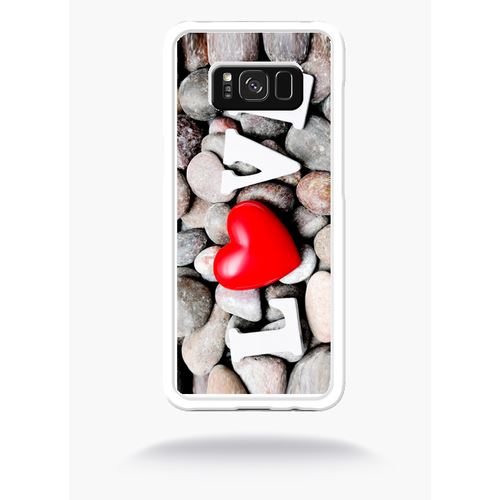 Coque Love Galet Compatible Samsung S8+ Bord Transparent