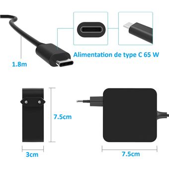 65W USB C Chargeur Adaptateur Secteur Type C pour Macbook Pro 2016
