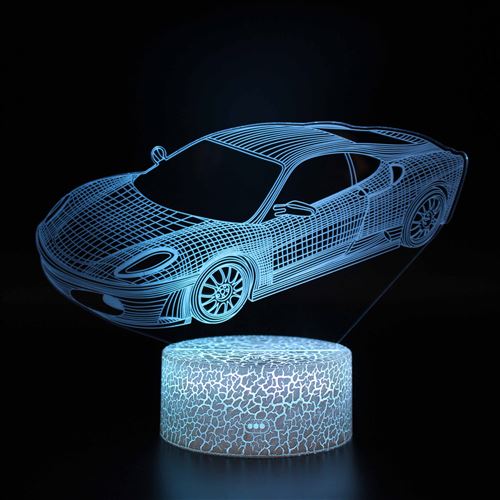 Stack - Lampe Veilleuse 3D Enfant - Motif Voiture - Tactile et Télécommande - Image 2