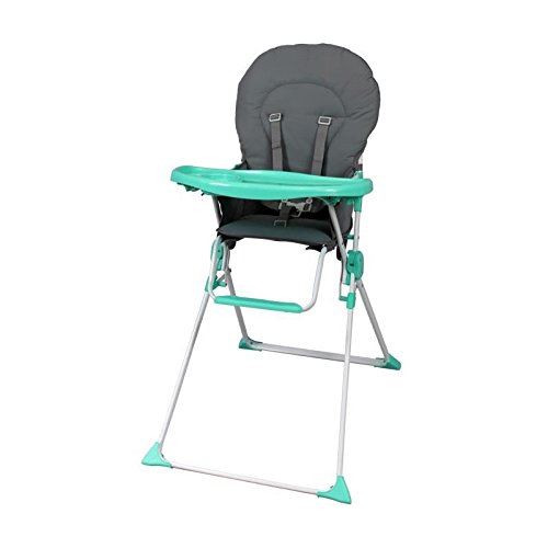 Bambikid chaise haute fixe gris vert anis