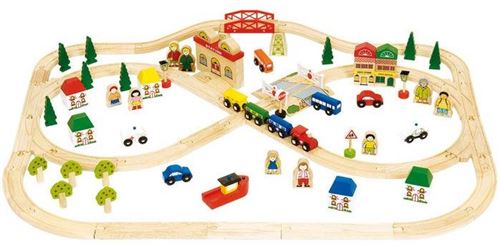 Bigjigs - Rails - Treinset - Dorp & platteland - 101dlg.