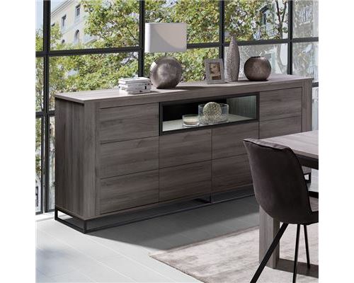 Bahut lumineux couleur chêne gris ARTEMIS