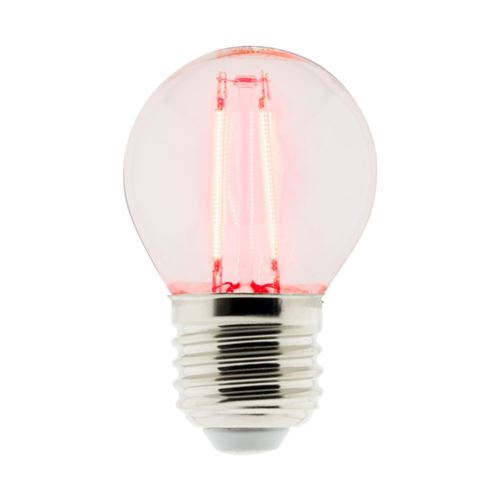Elexity - Ampoule LED D&eacute;co filament rouge 3W E27 Sph&eacute;rique