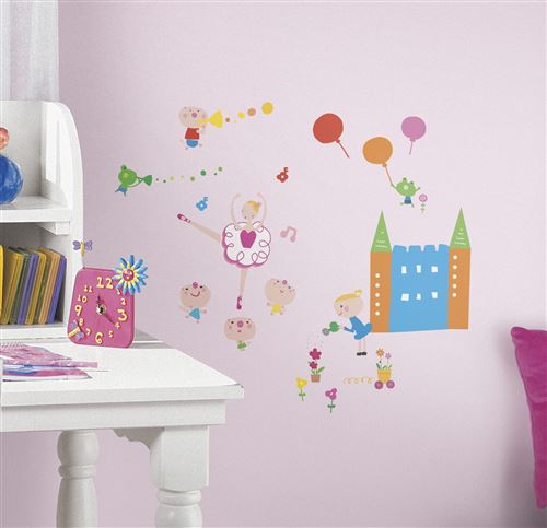 RoomMates stickers muraux Lazoo filles vinyle 53 pièces
