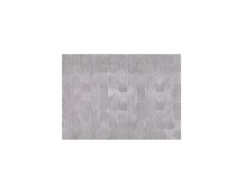 Toile cirée 140 cm GEOMETRIX gris Ronde 138 cm - roulé sur tube en carton (sans plis)