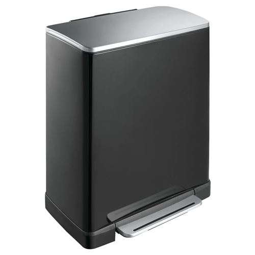EKO Recycle E-Cube Papelera con Pedal Metal 32/ x 36,6/ x 44,5/ cm Metal Negro 32 x 36.6 x 44.5 cm