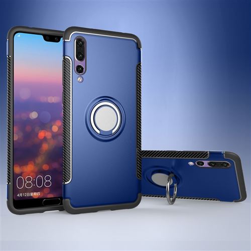 Coque en TPU combo en fibre de carbone bleu foncé pour votre Huawei P20 Pro