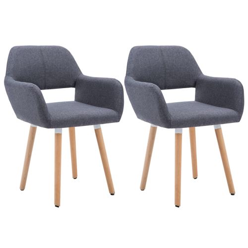 vidaXL Chaise à dîner 2 pcs Revêtement en tissu 56x54x80 cm Gris foncé