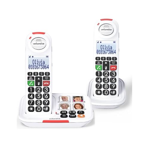 Téléphone sans fil Senior avec répondeur Swissvoice XTRA 2155 DUO
