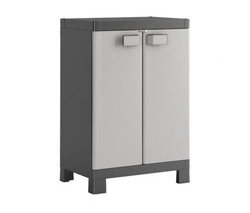 Kis armoire de rangement basse logico - 65 x 45 x 97 cm - noir et gris