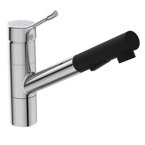 Ideal Standard - Mitigeur évier bec médium jet multifonctions CERALOOK bec orientable chromé - BC297AA