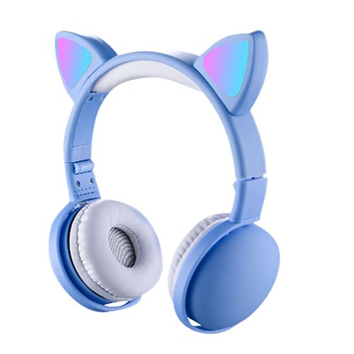 GENERIQUE - Casque Audio - LED Rechargeable - Pliable - Réglable - Bleu - Image 2