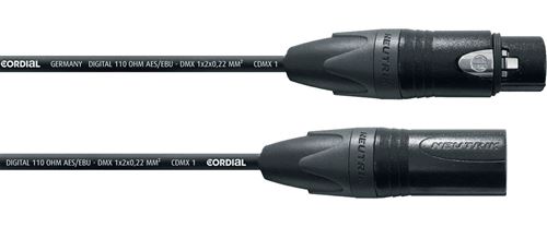 Cordial CDX20-1 - Câble DMX - 5 points - 3 connectés - XLR mâle-XLR femelle 20 m